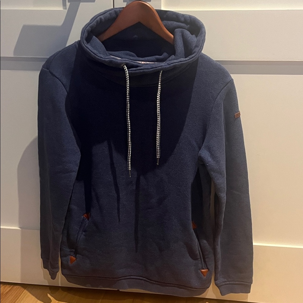 Roxy Blue sweater with Brown Accents